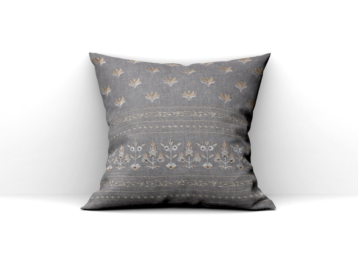 Linen Parampara Cushion Cover (Dusky Grey)