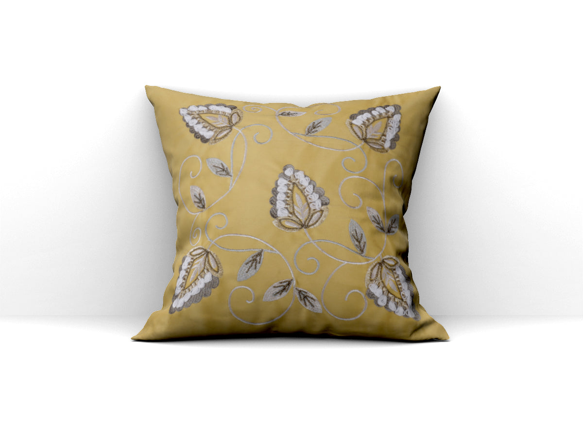 Dusty Rose Botanical Cushion Cover (Yellow)