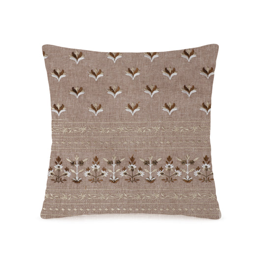 Linen Parampara Cushion Cover (Choco Brown)