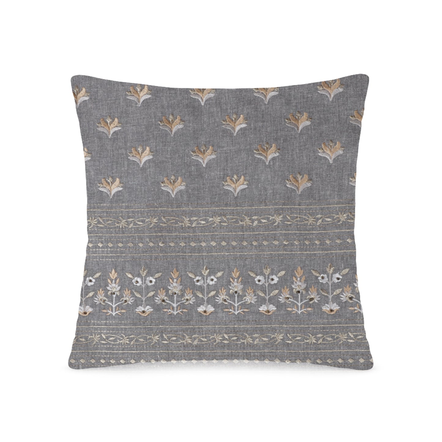 Linen Parampara Cushion Cover (Dusky Grey)