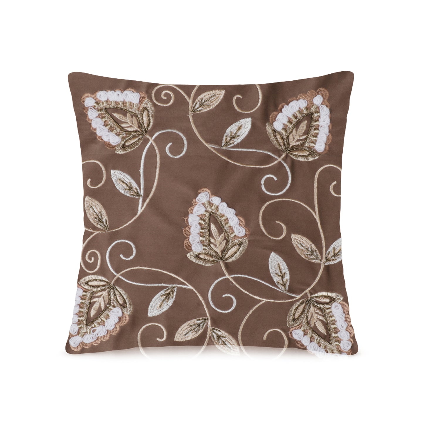 Dusty Rose Botanical Cushion Cover (Brown)