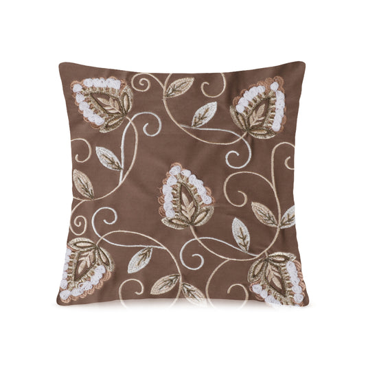 Dusty Rose Botanical Cushion Cover (Brown)