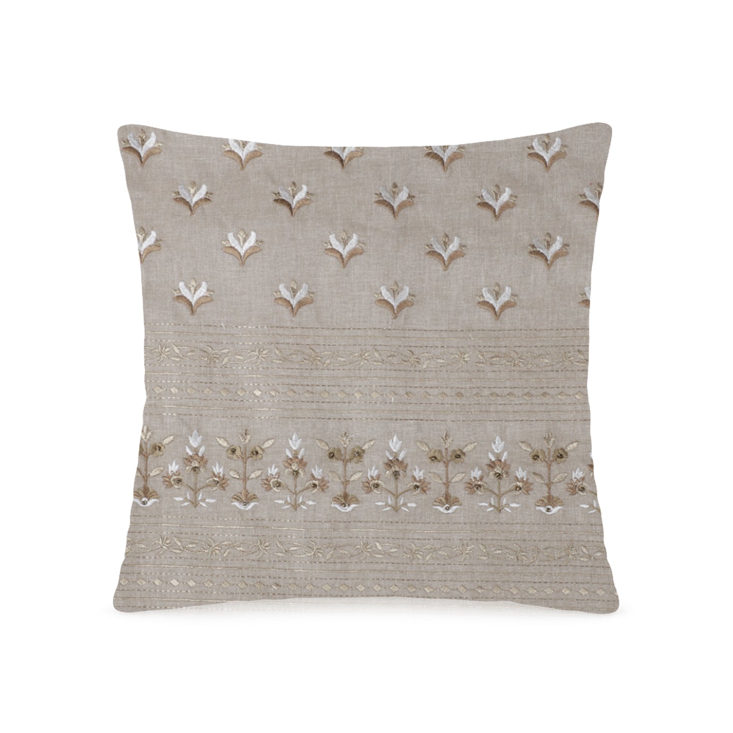 Linen Parampara Cushion Cover (Beige Brown)