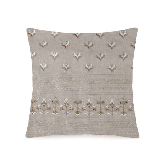 Linen Parampara Cushion Cover (Beige Brown)