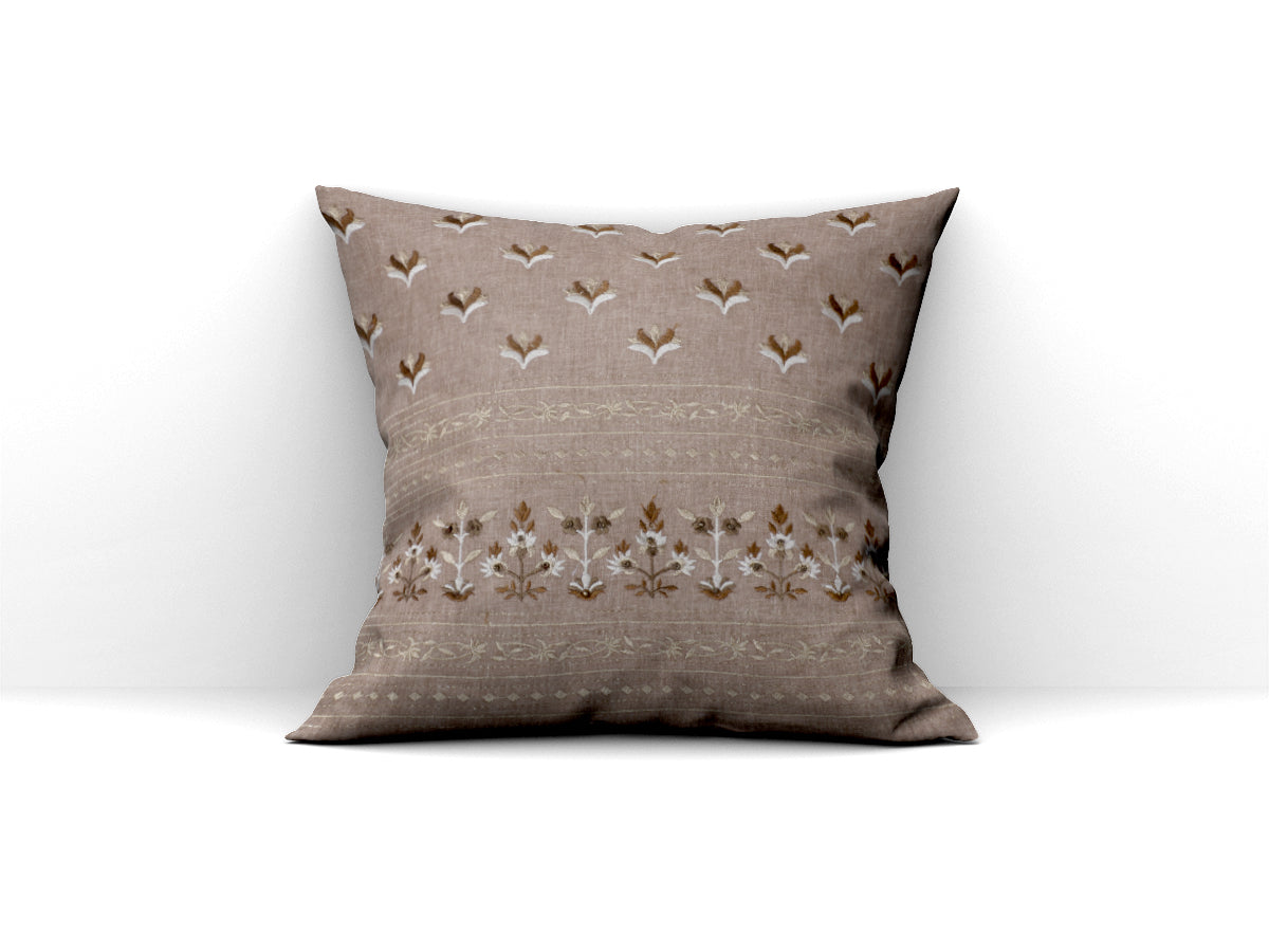 Linen Parampara Cushion Cover (Choco Brown)