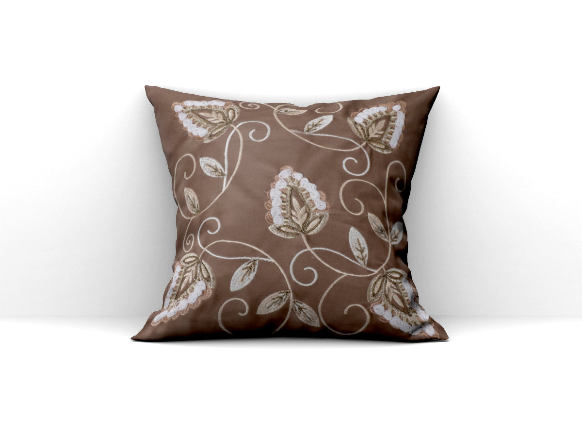 Dusty Rose Botanical Cushion Cover (Brown)