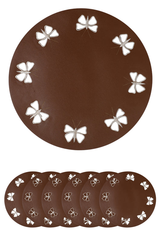 Embroidered Butterfly Series (Brown) Set of 6