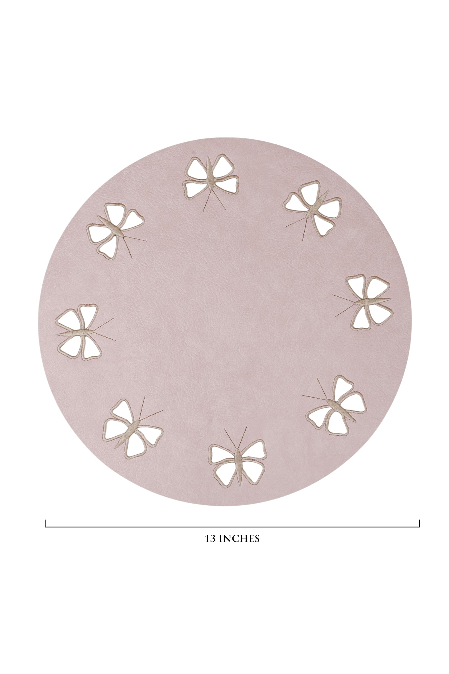 Embroidered Butterfly Series (Baby Pink) Set of 6