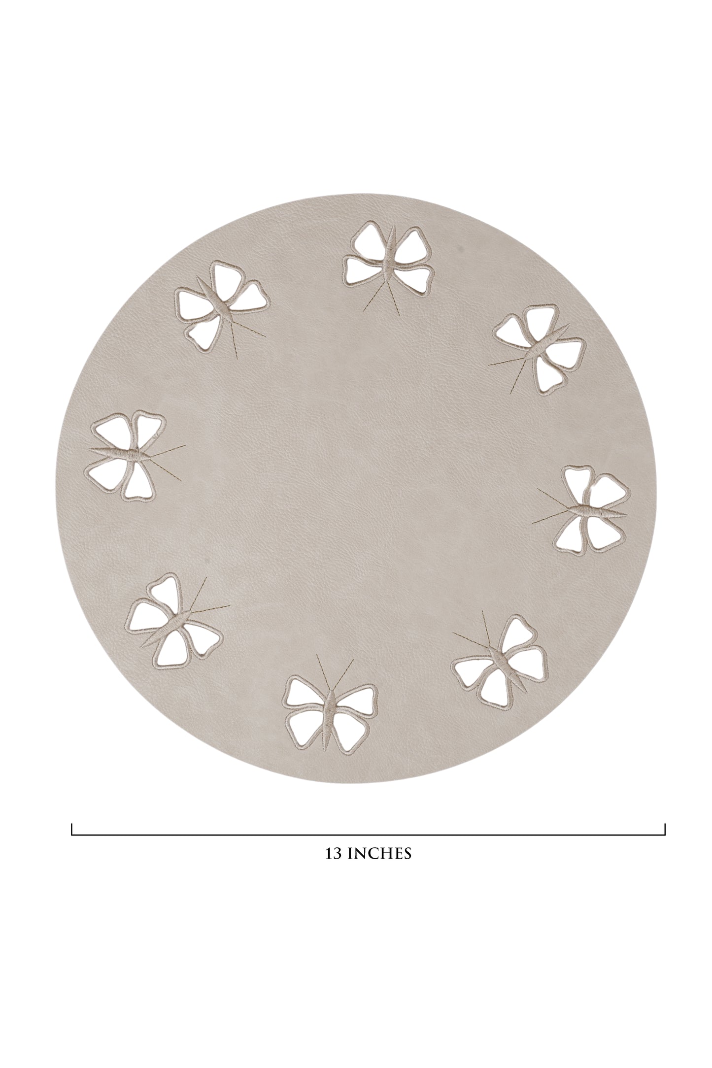 Embroidered Butterfly Series (Beige) Set of 6