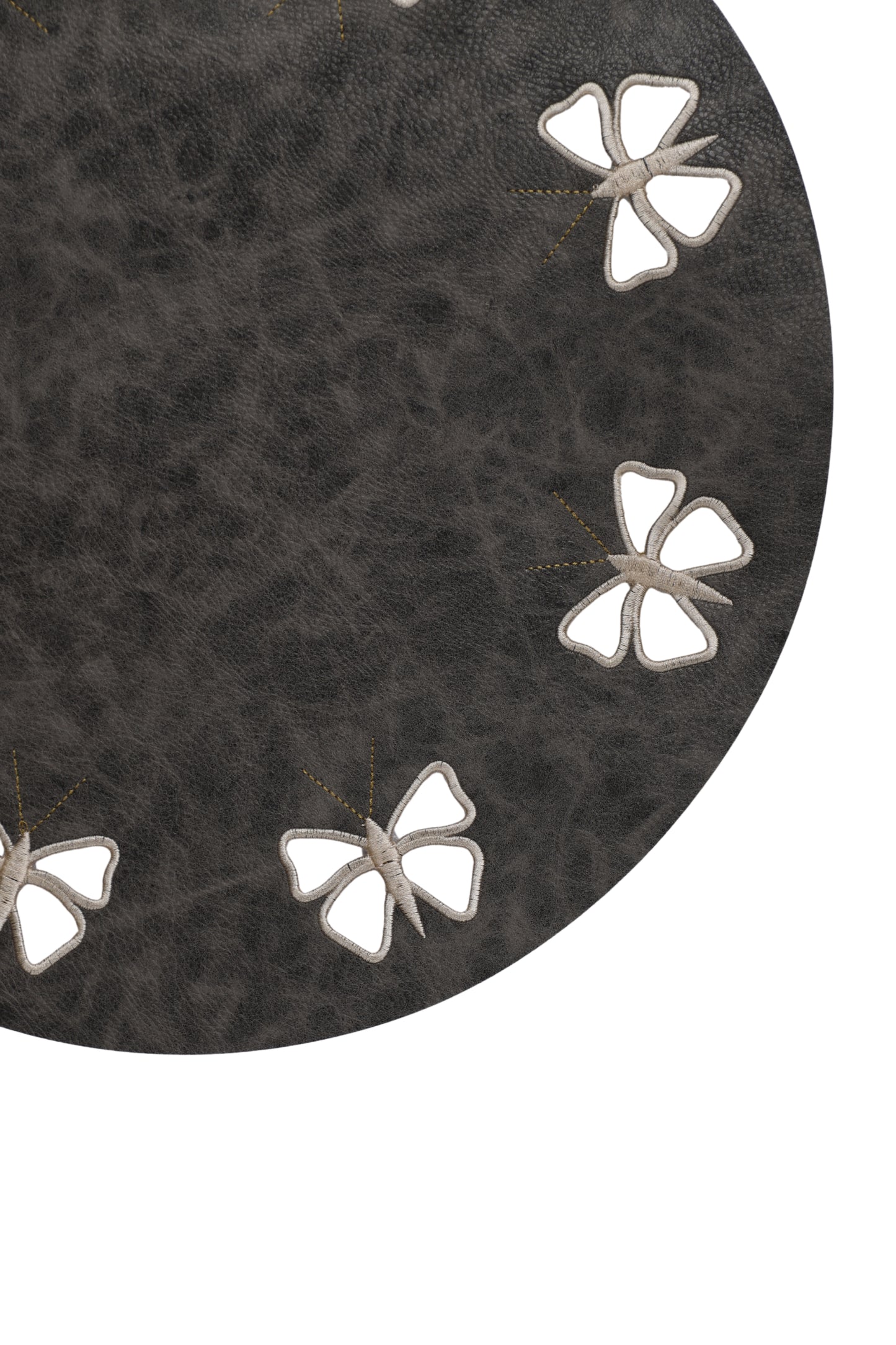 Embroidered Butterfly Series (Charcoal) Set of 6