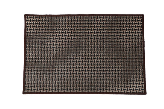 Boho Braid Door Mat — Warm Espresso