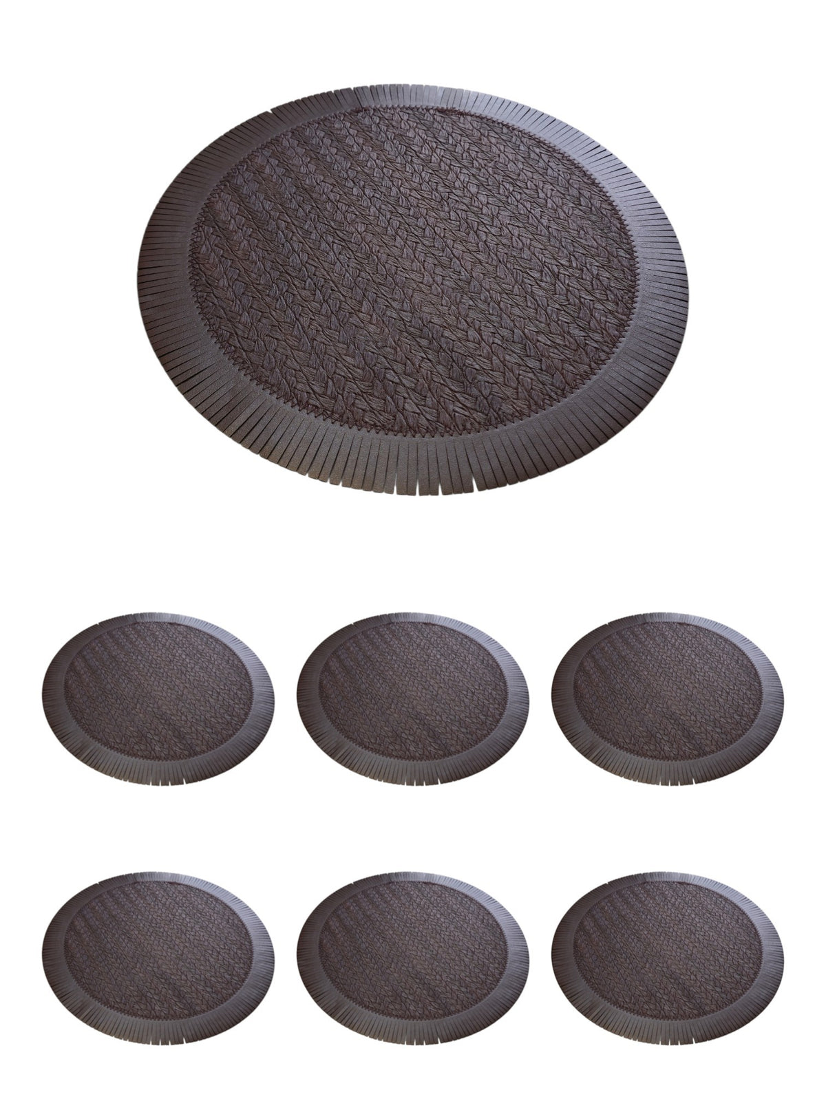Bohochic fringed round placement  (Set of 6)