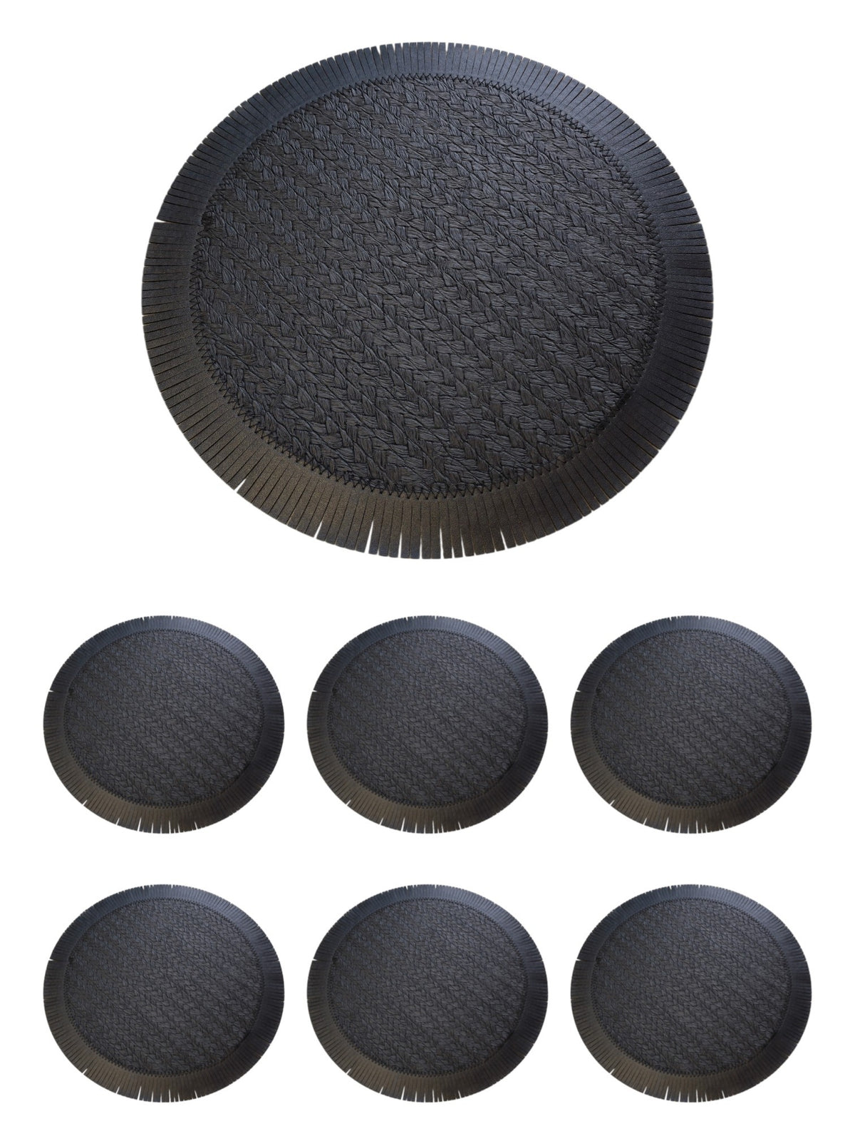 Bohochic fringed round placement  (Set of 6)