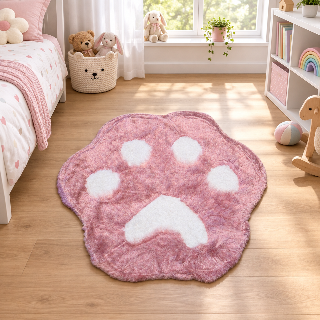 Baby Pink Panda rug in a children's bedroom