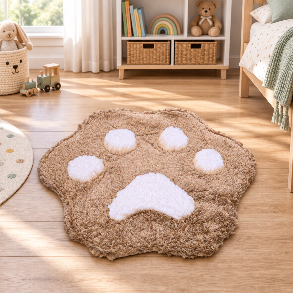 Beige Panda rug in a children's bedroom