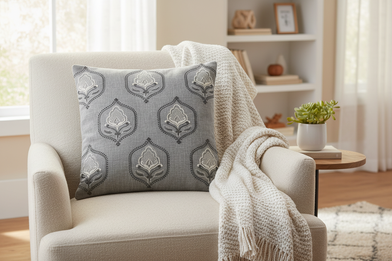 Linen Goofy Cushion Covers (Grey)