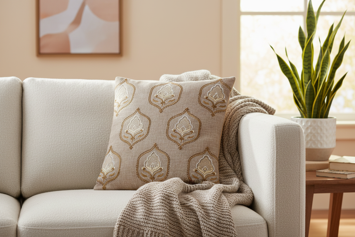 Linen Goofy Cushion Covers (Dusty Brown)