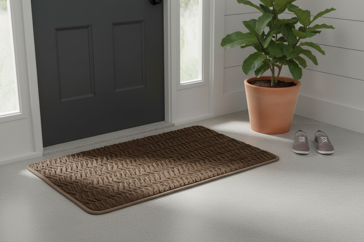 Sculpted Luxe Door Mat — Dark Chocolate