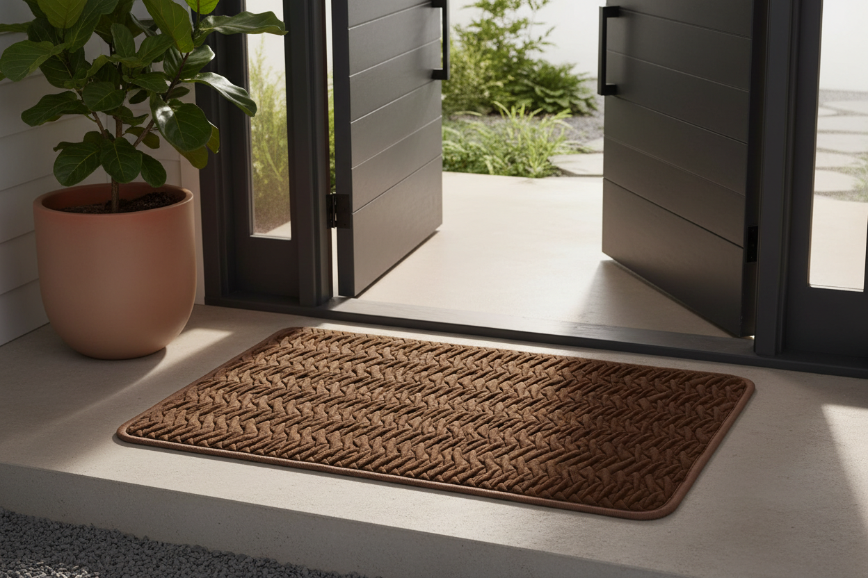 Woven Opulence Entrance Mat — Espresso Brown