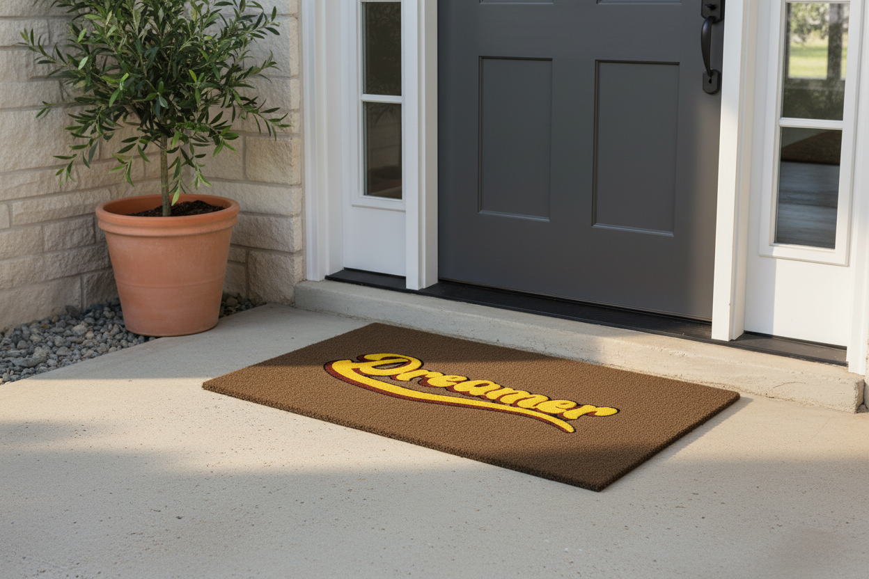Dreamer Script Door Mat — Midnight & Gold