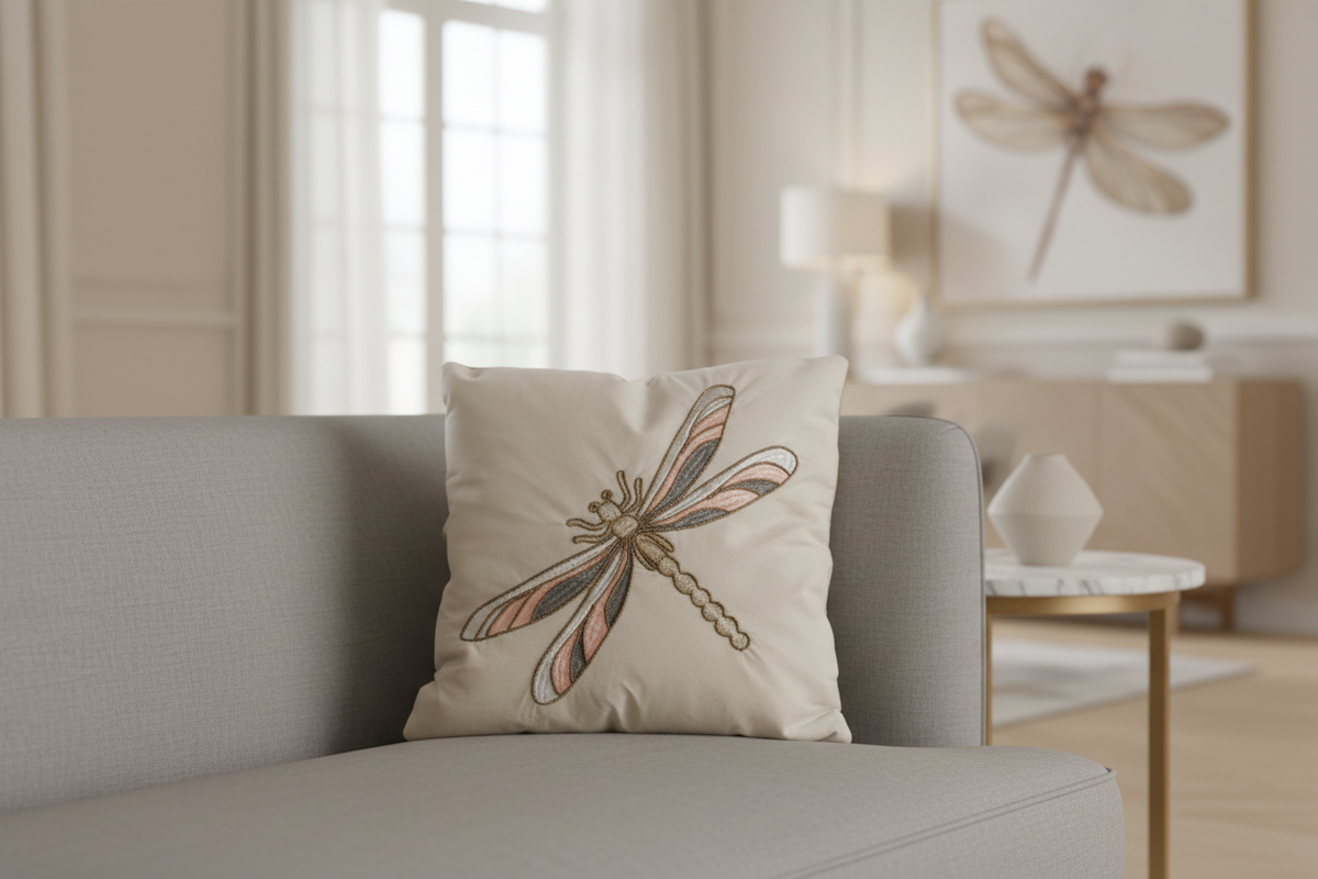 Enchanted Dragonfly Velvet Cushion Cover (Set of 5)