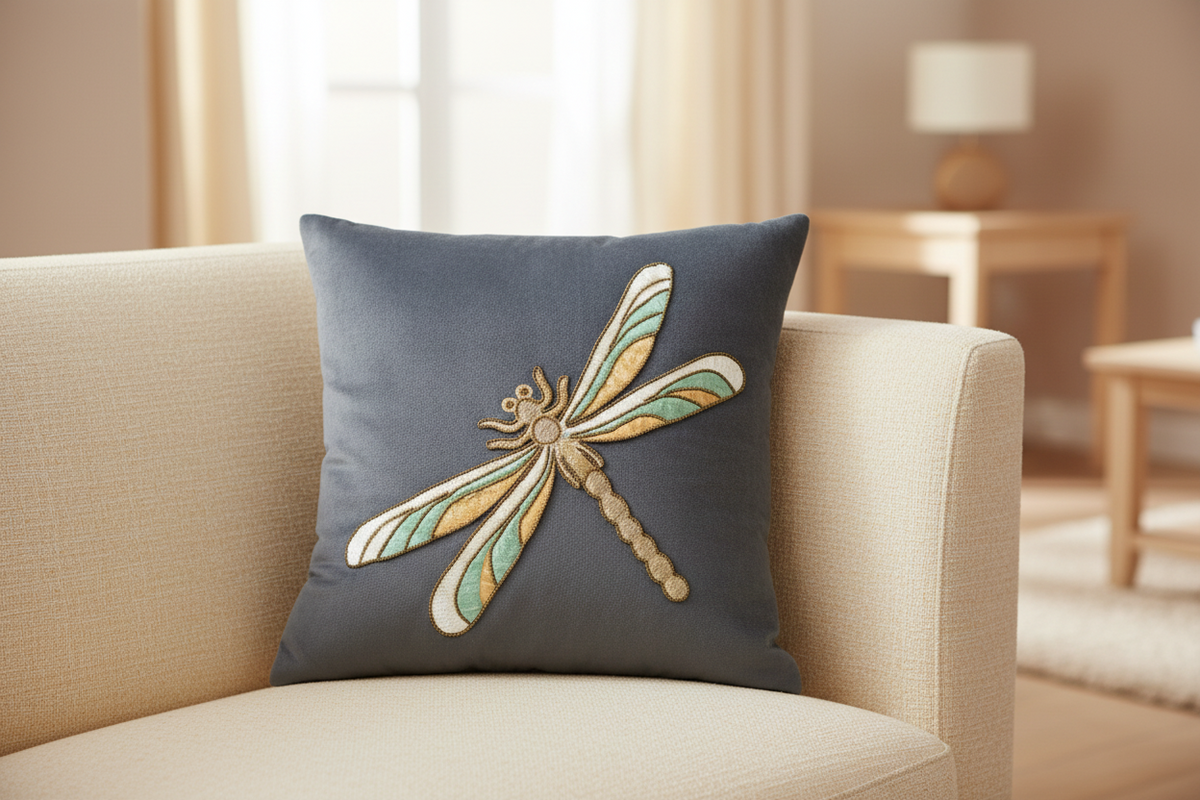 Enchanted Dragonfly Velvet Cushion Cover (Set of 5)