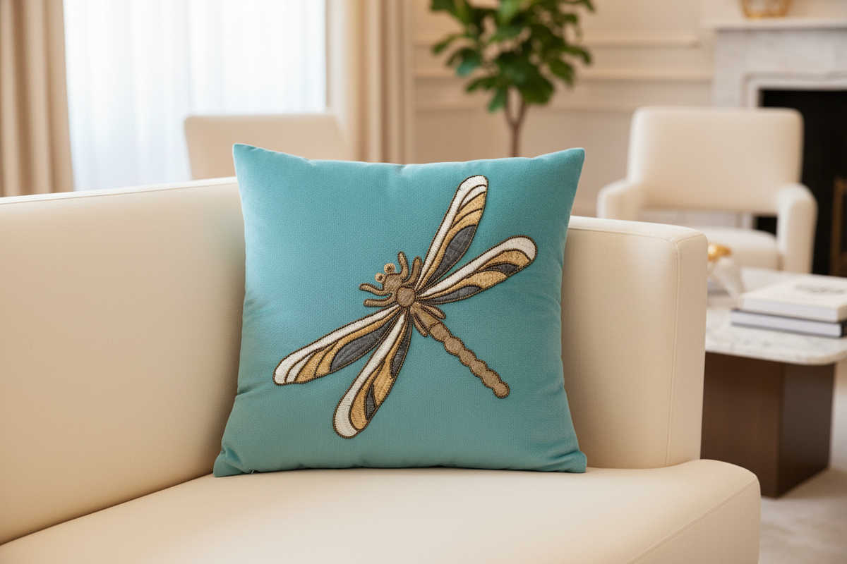Enchanted Dragonfly Velvet Cushion Cover (Set of 5)