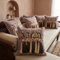 Panihari cushion set of five in a warm heritage-inspired living room