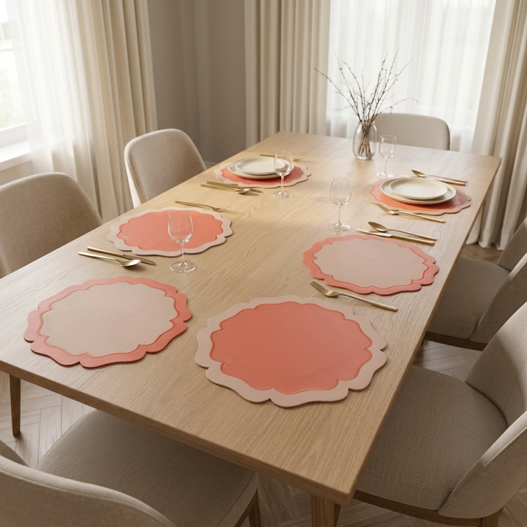 Square dining-room image with reversible table mats