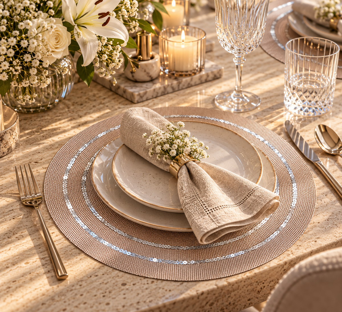 Subtle Shimmer Table Mat (Set of 6)