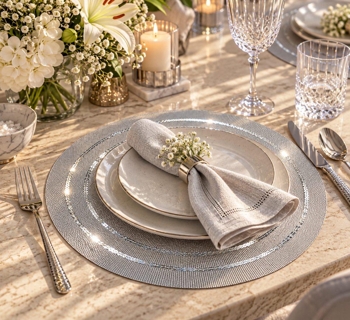 Subtle Shimmer Table Mat (Set of 6)