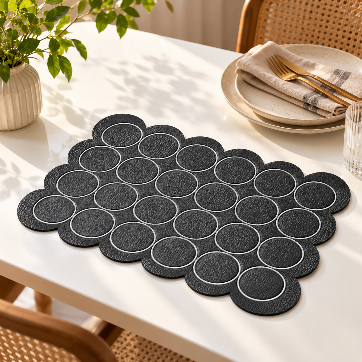Geo-Scallop Table Placement Set of 6 (Colours Available)