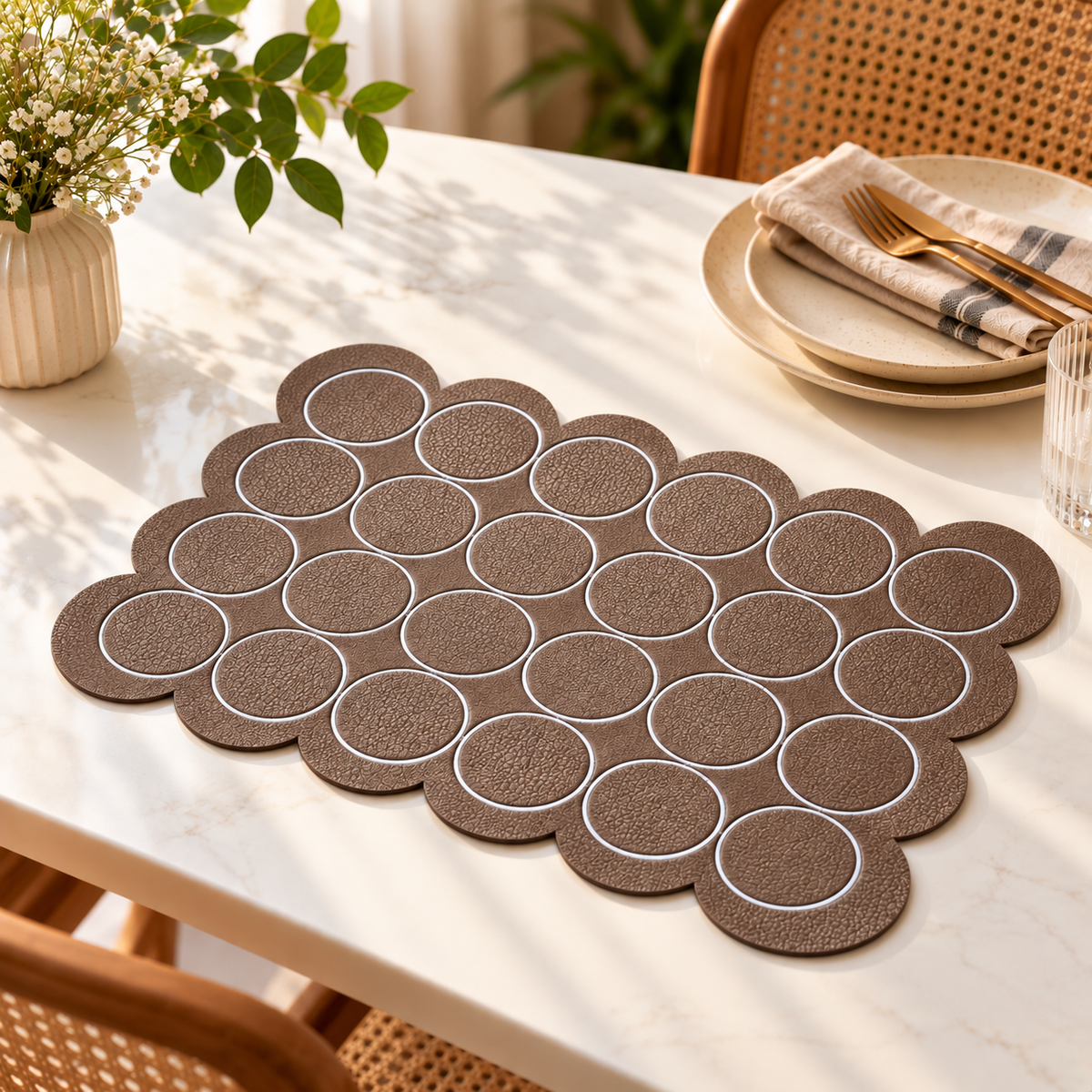 Geo-Scallop Table Placement Set of 6 (Colours Available)