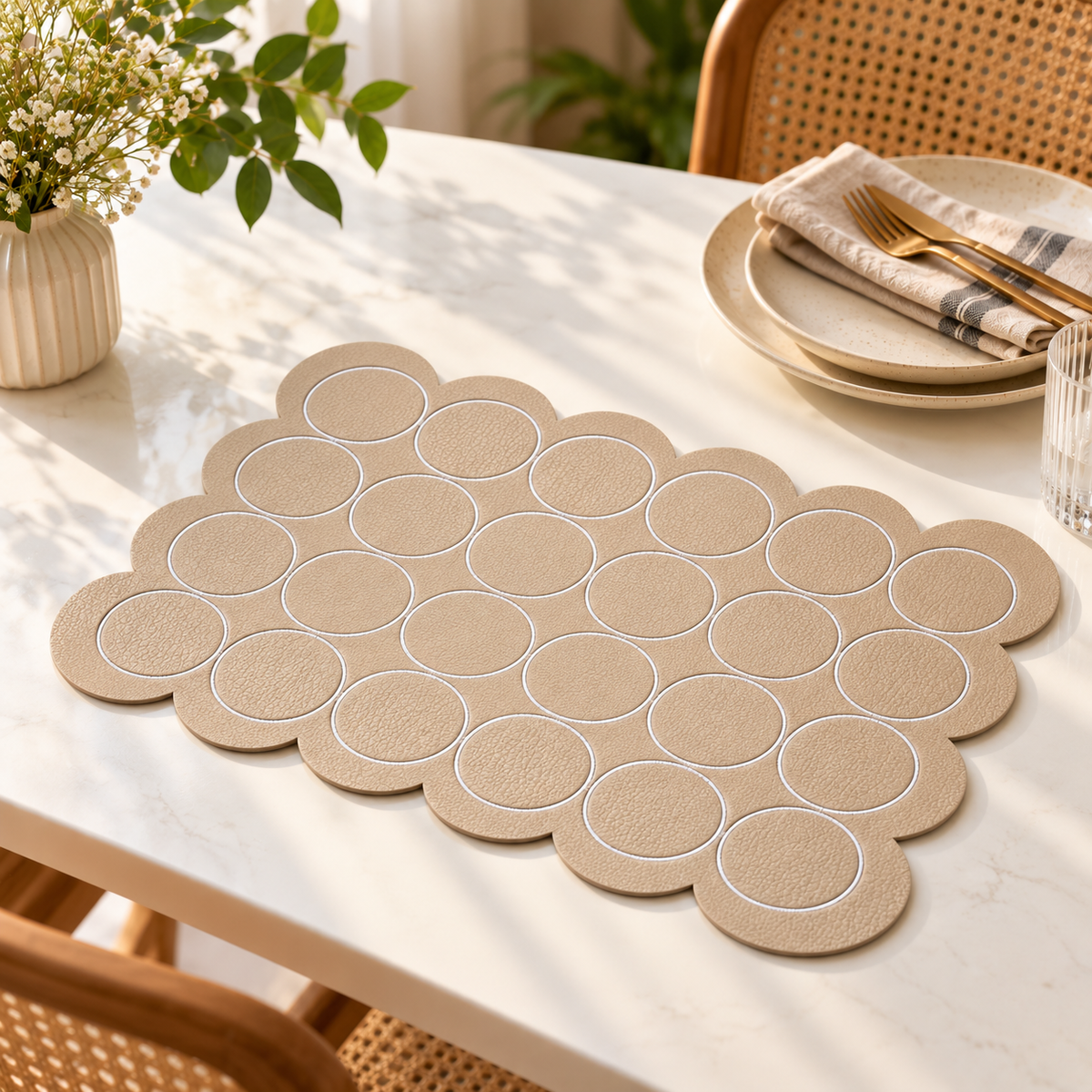 Geo-Scallop Table Placement Set of 6 (Colours Available)
