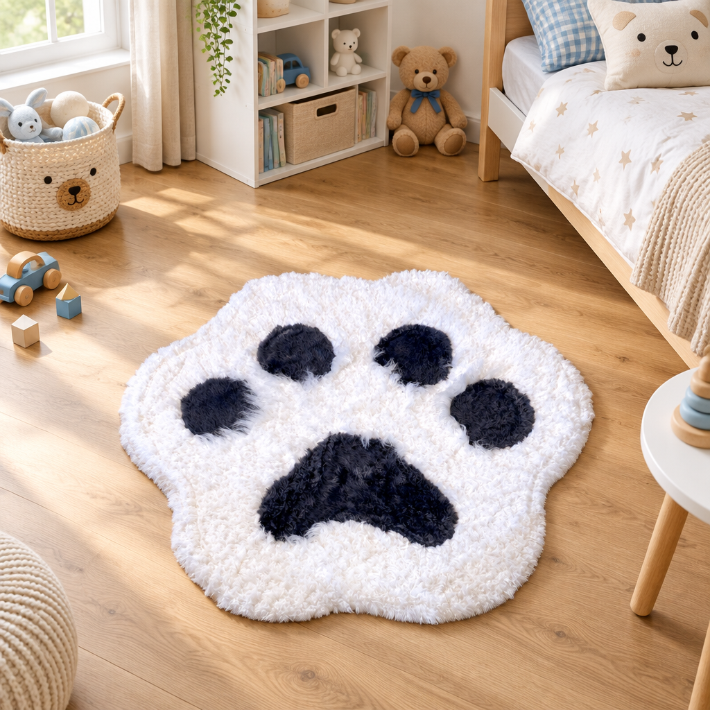 White Panda rug in a children's bedroom
